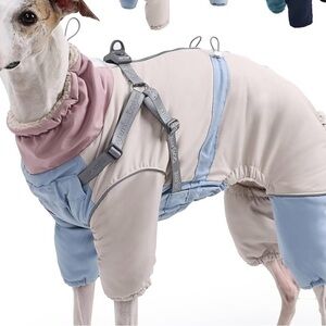 Dog Snowsuit with Built-in Harness, 4-Leg Full Body Winter Coat, large